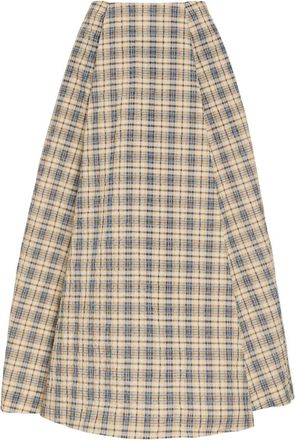 Bernadette Bernadette Kennedy Plaid Seersucker Maxi Skirt - Beige - 34 (UK6 / XS)