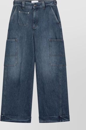 Givenchy denim cropped cocoon cargo wide-leg trousers