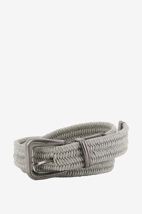 Brunello Cucinelli Elastischer Flechtg&uuml;rtel aus Leinenmix 25 mm