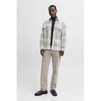 Jack & Jones PREMIUM regular casual overhemd lichtgrijs