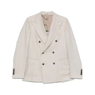 Tagliatore Blazers, male, Beige, Size: L Double-Breasted Blazer
