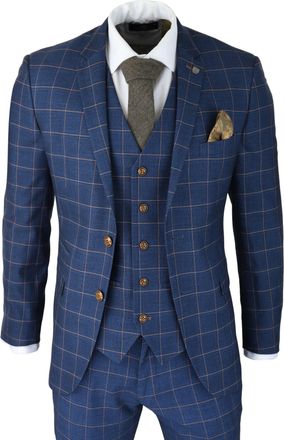 PAUL ANDREW Hamleys 3 Piece Blue Check Suit