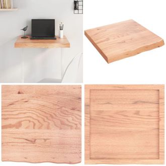 vidaXL Piano Tavolo Marrone 60x60x(2-6) cm Massello Rovere Trattato - Piano in rovere - Tavolo in legno massello