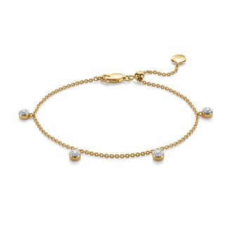 Monica Vinader Gold Fiji Tiny Button Diamond Bracelet Diamond