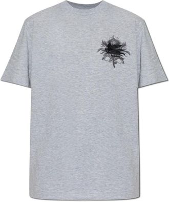 Etro T-shirt met geborduurd logo - Dames - T-shirts - Grijs - M - Katoen - Tops