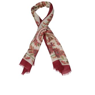 Etro Etro Damess Sjaal Wol Beige/Bordeaux