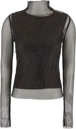 Sportmax Black Textured Mock Collar Sweater