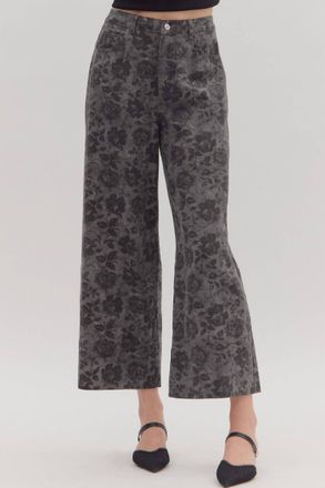 Entro Midnight Bloom Pants In Charcoal