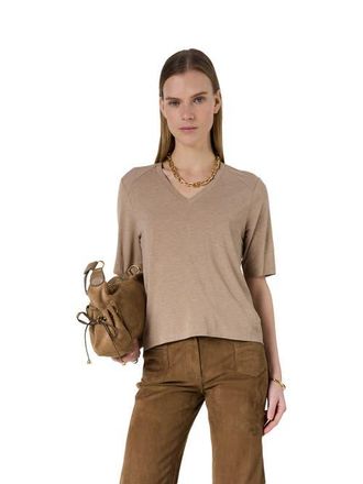 Gerard Darel Malvine V-Neck T-Shirt in Caramel at Nordstrom, Size X-Large