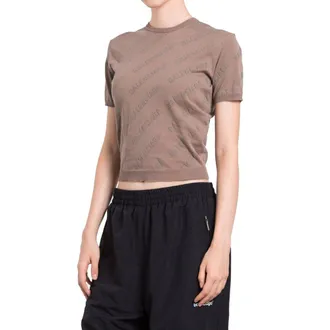 Balenciaga Womens Brown Cotton Tank Tops
