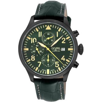Gevril Group Vaughn Chronograph Automatic Green Dial Mens Watch 47104