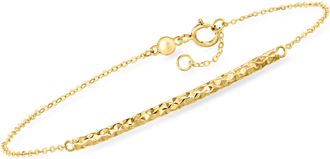 Ross-Simons Italian 14kt Yellow Gold Curved Bar Bracelet