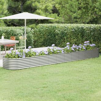 vidaXL Vidaxl - Jardinera Arriate Acero Galvanizado Plata 440x80x36 Cm