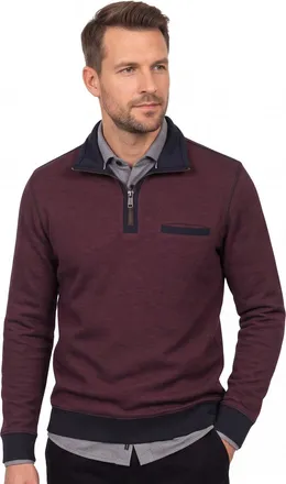 Casamoda katoenen Casa Moda sweater opstaande kraag aubergine