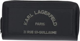 Karl Lagerfeld K/Daily Wallet - Dames - Portefeuilles - Zwart - ONE Size - Leer - Accessoires