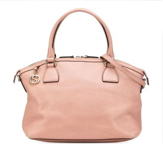Gucci Pre-owned Medium Leather GG Charm Dome Satchel - Dames - Vintage Shopper - Roze - ONE Size - Leer - Vintage