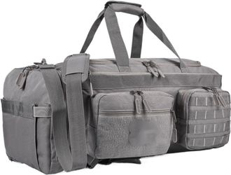 Generic Compatible For 50L 3 in 1 Travel Duffle Bag Men Large Gym Sports Bags Tactical Military Backpack with Shoes Compartment & Wet Pocket(Grey)