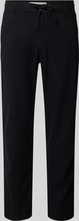 Selected Slim Tapered Fit Hose mit Leinen-Anteil Modell BRODY in Black, Größe S