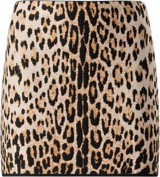 Roberto Cavalli Minirok met Jaguarprint - Dames - Korte rokken - Bruin - S - Rokken