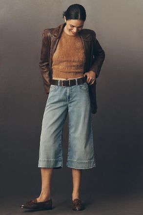 Fidelity Denim Cardi High-Rise Wide-Leg Crop Knit Jeans