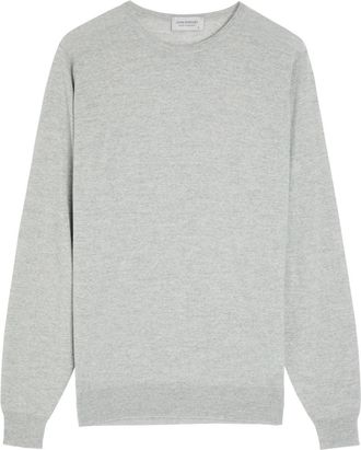 John Smedley Lundy Fine-knit Merino Wool Jumper - Light Grey - Xxl