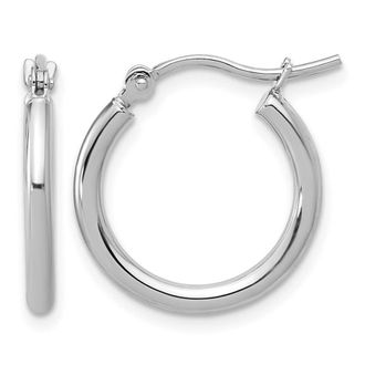 Diamond2Deal 14k Gold Polished 2x17.5mm Polished Hoop Earrings