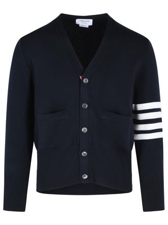 Thom Browne Milano 4 Bar Navy Virgin Wool Cardigan