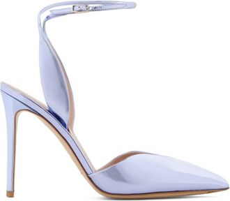 Giorgio Armani metallic-finish leather pumps - women - Calf Leather - 39.5 - Blue