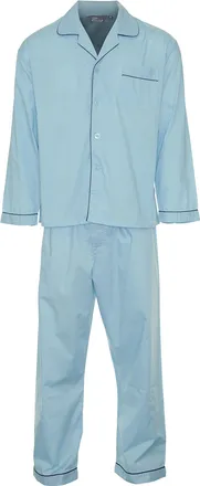 Champion Mens Oxford Plain Design Polycotton Long Pyjama Set, Blue, 2X-Large (48-50in Chest)