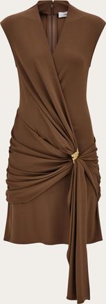 Ferragamo Donna Mini abito con drappeggio Beige