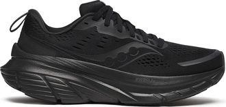 Saucony Womens Guide 18 Road Running Shoe, Black/Black/Black, 10.5 Wide