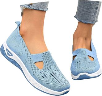 Generic Ladies Trainers Sneakers Wide Fit Shoes Womens Slip-Ins Orthopedic Walking Shoes for Women Woven Orthopedic Breathable Soft Sneaker Non-Slip Arch Supp
