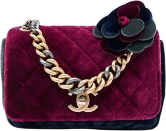 Chanel Pre-owned Quilted Velvet Satchel - Dames - Vintage Schoudertas - Rood - ONE Size - Leer - Vintage