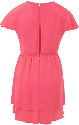A|X Armani Exchange Viscose Ruffle-Sleeve Dress - Pink