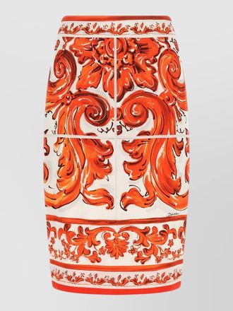 Dolce & Gabbana maiolica print skirt high waist knee length