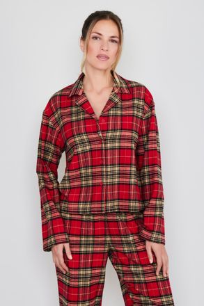 Joop Pyjamaoberteil JOOP JEANS After Dark (JOOP Jeans), Damen, Gr. XXL, rot (knalliges rot), Fleece, Obermaterial: 95% Baumwolle, 5% Elasthan, bequem h&uuml;ftl