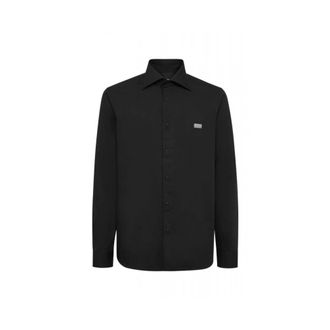 Philipp Plein Sugar Daddy Cut LS Shirt - Heren - Casual Overhemden - Zwart - M - Leer - Overhemden
