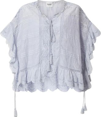 Isabel Marant Payton top met ruches - Blauw