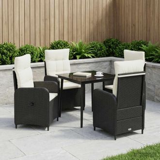vidaXL Vidaxl Set Tavolo Da Salotto 5 Pz Nero E Bianco Crema