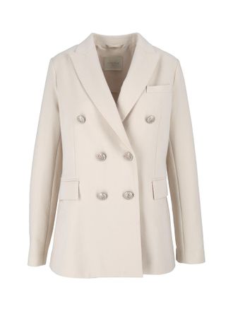 Circolo 1901 Structured Double-Breasted Fleece Blazer