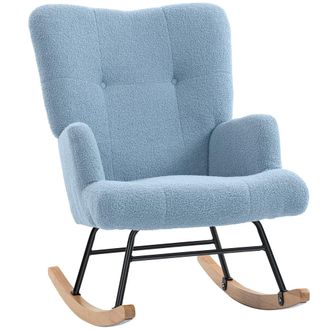 HOMCOM Silla mecedora 65x88x87 cm azul claro