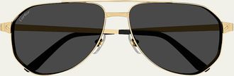 Cartier Mens CT0461SM Metal Aviator Sunglasses