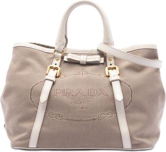 Prada Pre-owned Prada Canvas Canapa Logo Bow Satchel 1BLI2ZB15WZQN8VY