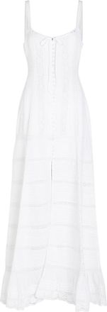 LoveShackFancy Loveshackfancy Calyx Pintuck Cotton Maxi Dress - White - 10 (UK14 / L)