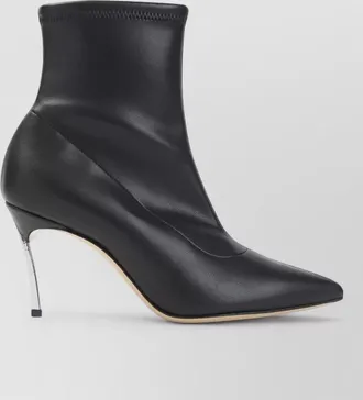 Casadei leather pointed-toe stiletto ankle boots