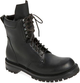 Rick Owens Army Lace-Up Boot in Black at Nordstrom, Size 11Us