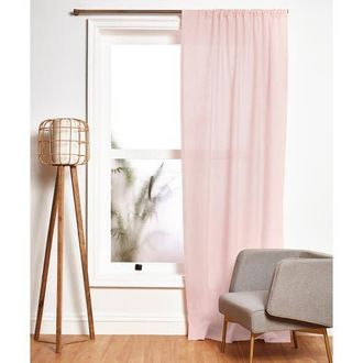 Solino Home Linen Curtain with Light Filtering Rod Pocket for Living Room, Bedroom in Pink at Nordstrom, Size Xx-Large