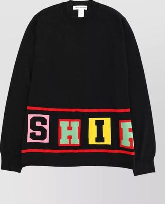 Comme Des Gar&ccedil;ons graphic crew neck color block sweater