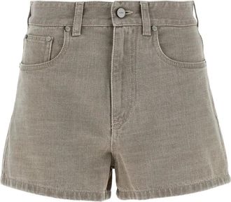 Fendi Shorts denim Stamp 1925 con logo - Toni neutri