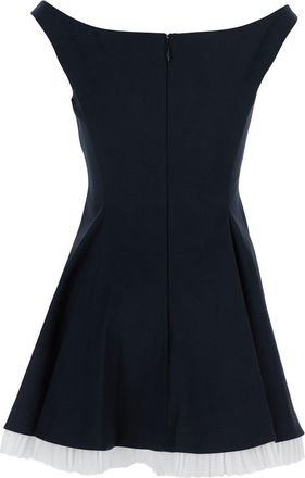 SIMKHAI Womens Black Off-Shoulder Mini Dress With Contrasting Hem Polyamide